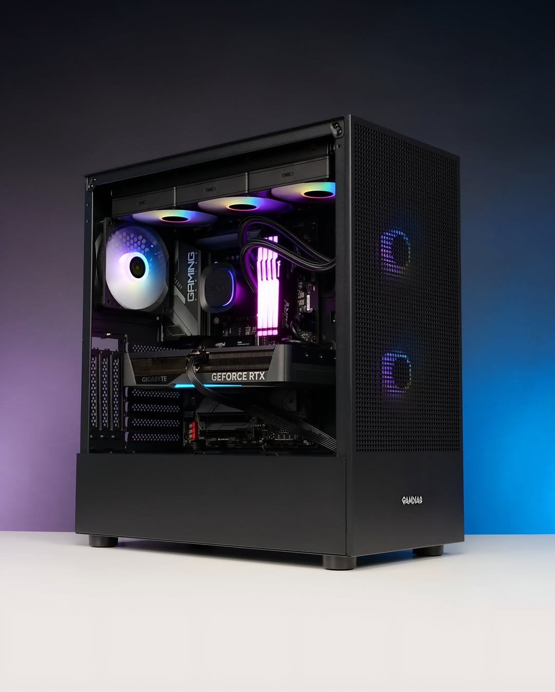 Elevate your gaming experiences with GAMDIAS #TALOS M3 MESH and #AURA GL360 V2 for next-level adventures.📷@battlerigs #gamdias #pcgaming #pccase #talos